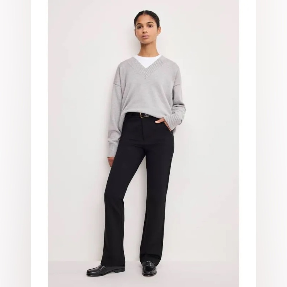 Good American Stretch Ponte Straight Trousers Bosswear Black